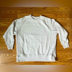 Aerie Heavy Duty White Ribbed Pullover Sweatshirt Women’s Size S